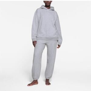SKIMS Oversized Cotton Fleece Hoodie Gray Lounge Cozy Large